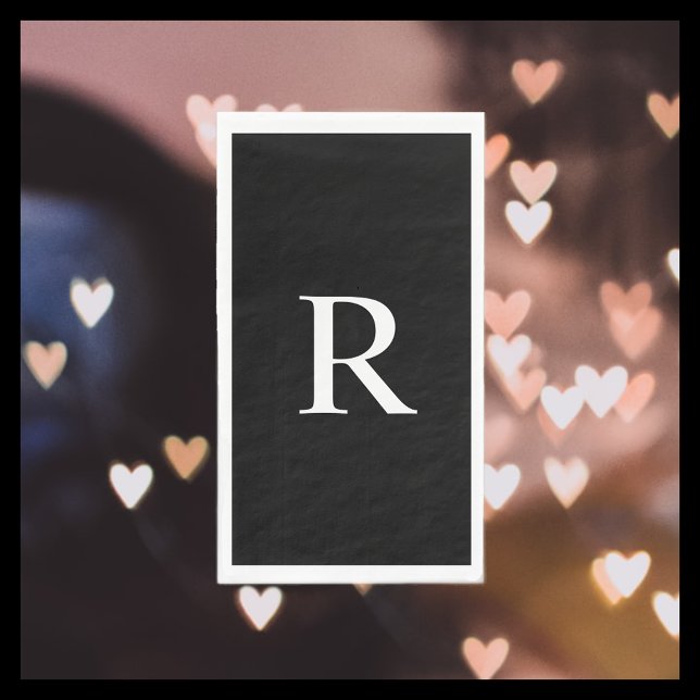 Schwarz-Weiß-Mit Monogramm Papierhandtücher Serviette (Von Creator hochgeladen)