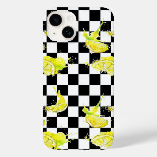 Schwarz-Weiß mit Zitronen Case-Mate iPhone 14 Hülle