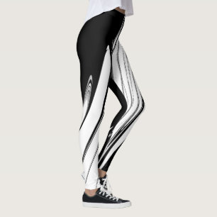 Schwarz-Weiß Modern Leggings