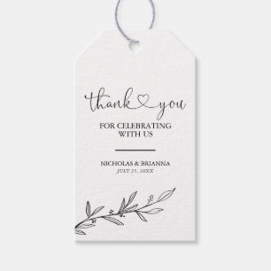 Schwarz-weiß Modern Minimal Boho Wedding Vielen Da Geschenkanhänger