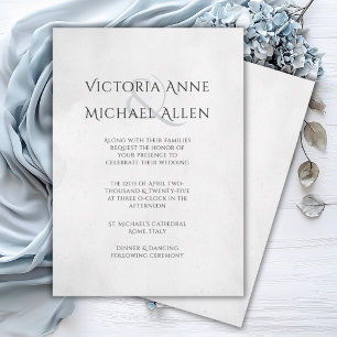 Schwarz-Weiß-Modern-Minimal-Einladung zur Hochzeit Einladung
