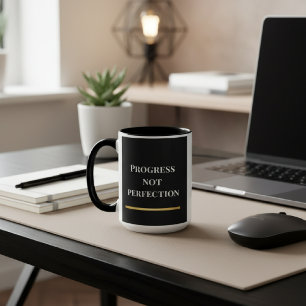 Schwarz-Weiß-Modern Motivierend Tasse