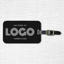 Schwarz-Weiß-Modern-Rechtecklogo Gepäckanhänger