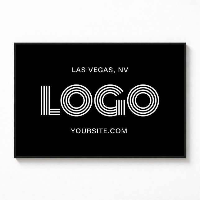 Schwarz-Weiß-Modern-Rechtecklogo Poster (Black and White Modern Rectangular Logo Poster)
