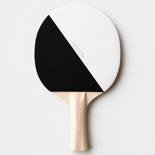 Schwarz-weiß modern, schlicht minimalistisch tischtennis schläger (Vorderseite)