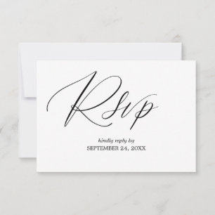 Schwarz & Weiß Moderne 2-3 Kalligraphie UAWG RSVP Karte