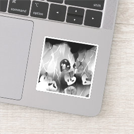 Schwarz-Weiß-Moderne Abstrakt Aufkleber