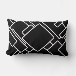 Schwarz/Weiß Moderne Abstrakt Geometrie Lendenkissen