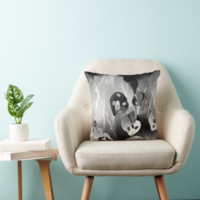 Schwarz-Weiß-Moderne Abstrakt Kissen (Stuhl )