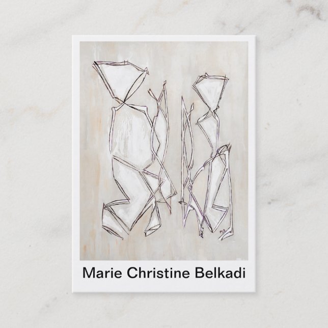 Schwarz-weiß Moderne Abstrakte Geometrie Visitenkarte (Vorderseite)