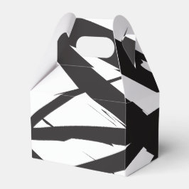 Schwarz-Weiß-Moderne Abstrakte Kunstlinie dekorier Geschenkschachtel