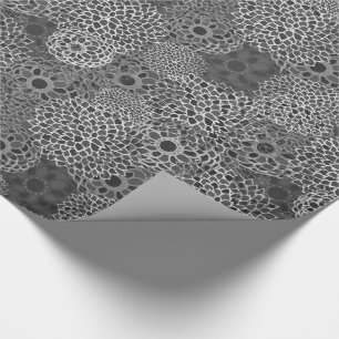 Schwarz-Weiß-Moderne Blumen Geschenkpapier