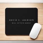 Schwarz-weiß Moderne Elegante Berufliche Klasse Mousepad<br><div class="desc">Custom Luxury Führungskraft Schwarz und Weiß Minimalistisch Business Mousepad (Mouse Pad) mit weißem Schriftzeichen für die mit Monogramm fügen Sie Ihren eigenen Namen und Beruf oder Titel. Die Business Beruflich Name Plate kann mit Ihrem Namen und Jobtitel angepasst werden. Bitte kontaktieren Sie den Designer,  um passende Artikel zu erhalten.</div>