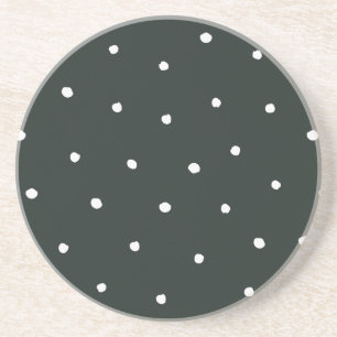 Schwarz-Weiß-Moderne Farmhouse-Polka-Punkt-Muster Getränkeuntersetzer