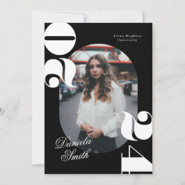 Schwarz & Weiß Moderne Fett-Klasse von 2024 Abschl Einladung