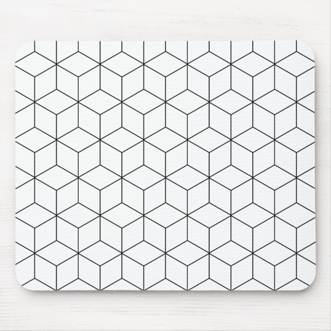 Schwarz-Weiß-Moderne Geometrie Mousepad (Vorne)