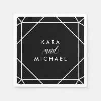 Schwarz-Weiß-Moderne geometrische Hochzeit