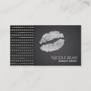 Schwarz & Weiß Moderne Imitate Albergo Lip Beauty Visitenkarte