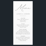 Schwarz-Weiß-Moderne klassische Hochzeitsveranstal Menükarte<br><div class="desc">Elegantes und modernes,  minimalistisches Menü in Schwarz und Weiß. Vollständig anpassbares Menü für Ihre Hochzeit oder Veranstaltung.</div>