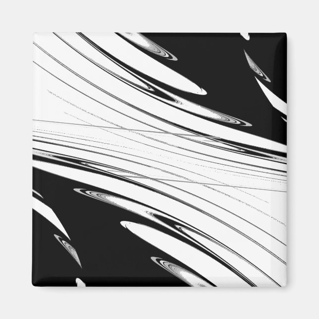 Schwarz-Weiß-Moderne Magnet (Vorne)