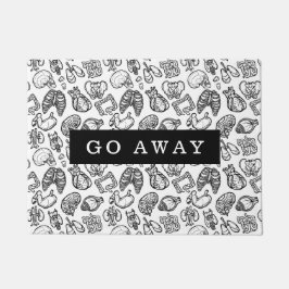 Schwarz-Weiß-moderne menschliche Anatomie-Skizze Fußmatte