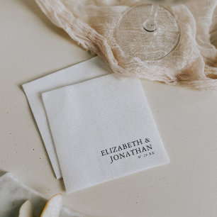 Schwarz-Weiß Moderne Minimalistische Paarnamen Serviette