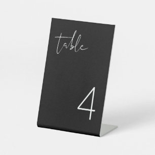 Schwarz-weiß moderne minimalistische Tischnummer Sockelschild