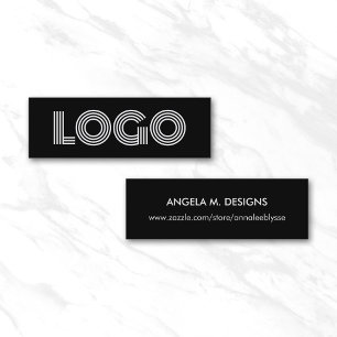 Schwarz-Weiß-Moderne-Minimalistisches-Logo-Online- Mini Visitenkarte