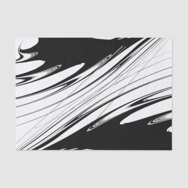 Schwarz-Weiß-Moderne Seidenpapier (Vorderseite)