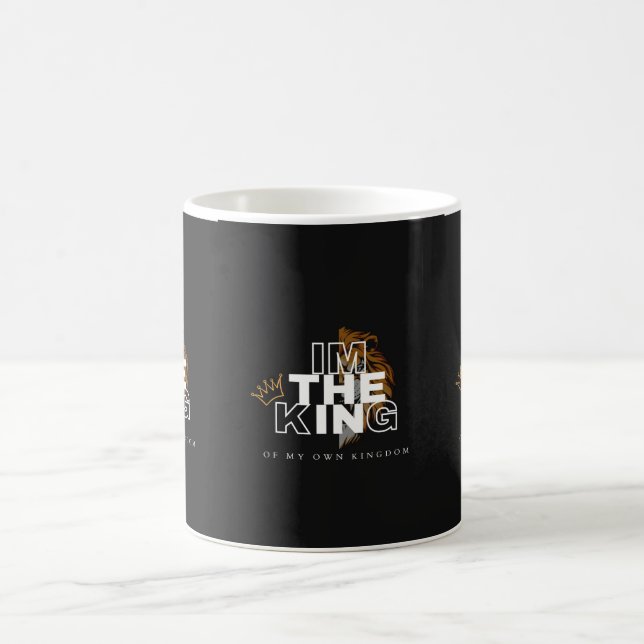 Schwarz-Weiß-Moderne The King"-Tasse Kaffeetasse (Mittel)