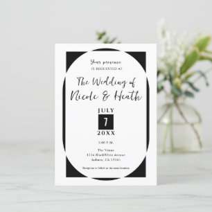 Schwarz/Weiß Moderner Minimal Save the Date Einladung