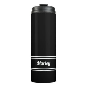 Schwarz/Weiß Moderner Minimalistischer Klassiker N Thermosbecher