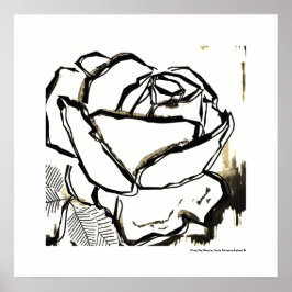 Schwarz-weiß Moderner Pop Art Rose Deco Blume Poster