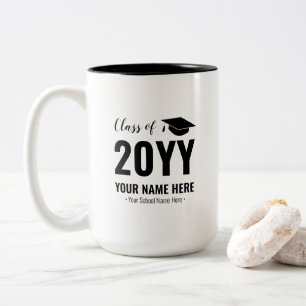 Schwarz & Weiß   Modernes Abschlussgeschenk Indivi Zweifarbige Tasse