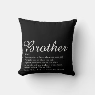 Schwarz-weiß modernes, cool Bruder Definition Kissen