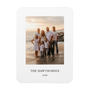 Schwarz-weiß modernes Familienfoto Magnet
