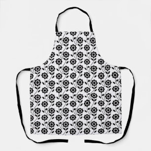 Schwarz-weiß modernes geometrisches Blumenmuster Schürze