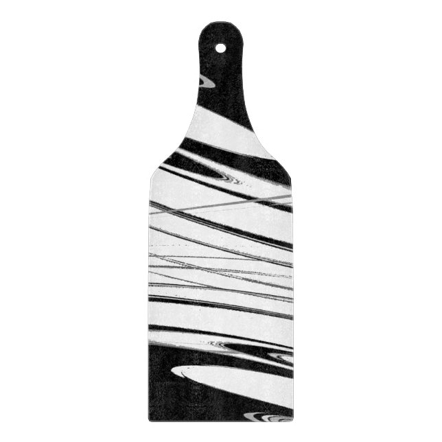 Schwarz-Weiß-Modernes Glas Schneidebrett (Vorderseite)