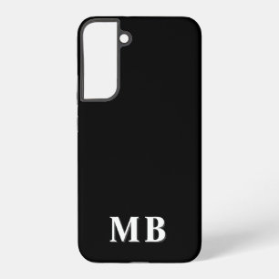 Schwarz & Weiß   Modernes minimales Anfangsmonogra Samsung Galaxy Hülle
