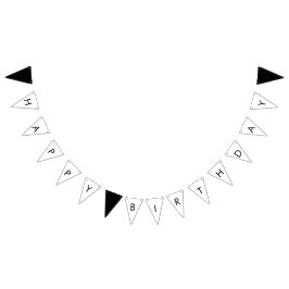 Schwarz & Weiß Modernes Minimalistisches Glück zum Wimpelkette