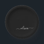 Schwarz-weiß Modernes Minimalistisches Monogramm Pappteller<br><div class="desc">Die Minimalistische Monogram Kollektion Schwarz/Weiß: Einfache Einfachheit und Eleganz in unseren minimalistischen Designs, die so gestaltet sind, dass sie Ihren Stil mühelos erweitern. Diese Kollektion wurde mit einem scharfen Blick für moderne Ästhetik gestaltet und weist elegante Schwarz-Weiß-Designs auf, die durch personalisierte Monogramme noch verstärkt werden. Von der schicken Schreibwaren bis...</div>
