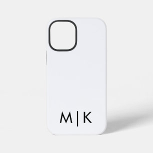 Schwarz-Weiß-Modernes Monogramm iPhone 12 Mini Hülle