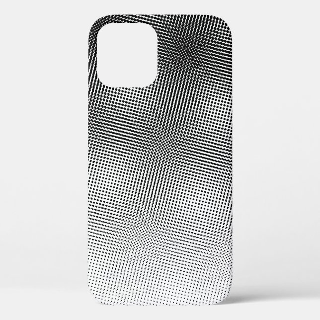 Schwarz-Weiß-Moiré-Muster Case-Mate iPhone Hülle (Rückseite)
