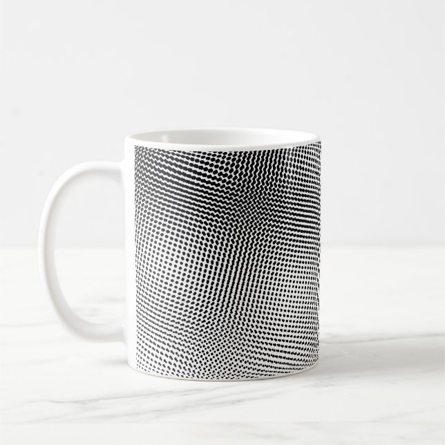Schwarz-Weiß-Moiré-Muster Künstlerisch Kaffeetasse (Links)