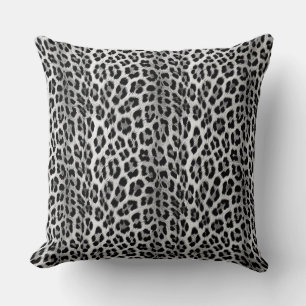 Schwarz-Weiß-Monochrome, Leopardenmuster Kissen