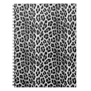 Schwarz-Weiß-Monochrome, Leopardenmuster Notizblock