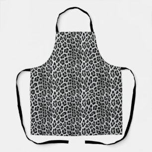 Schwarz-Weiß-Monochrome, Leopardenmuster Schürze
