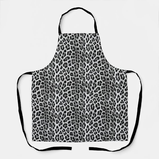 Schwarz-Weiß-Monochrome, Leopardenmuster Schürze (Vorderseite)