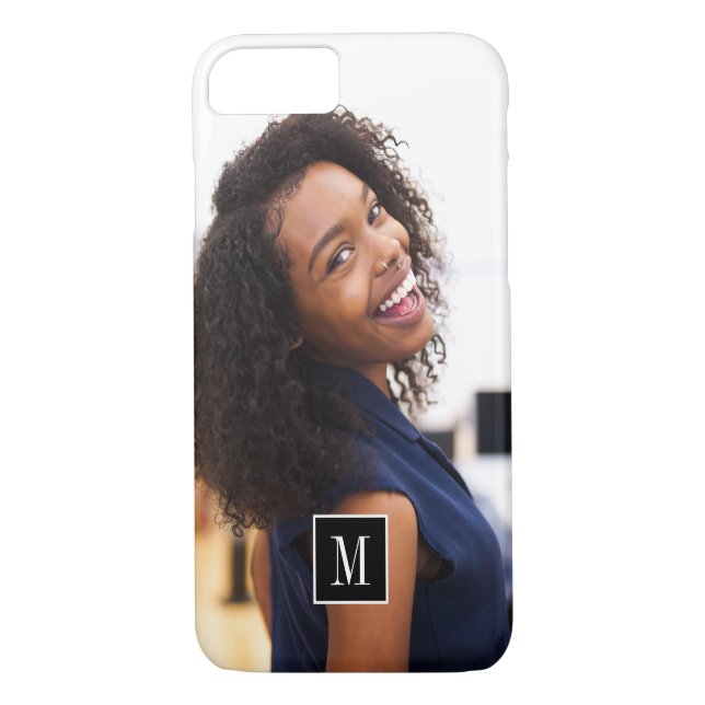 Schwarz-Weiß-Monogramm 1 FotoCollage Case-Mate iPhone Hülle (Rückseite)