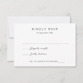 Schwarz-Weiß-Monogramm-Elegant-Hochzeit RSVP Karte